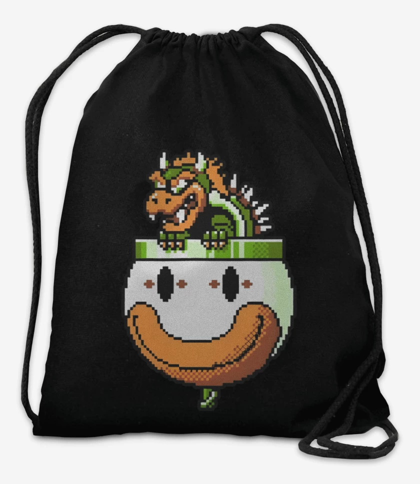 Mochila Negro de Dragon Super Bigote World Bolsillo