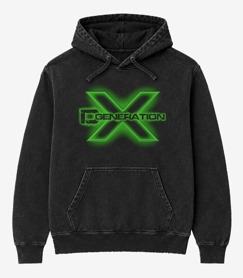 Poleron Canguro Acid Wash Negro de Degenerekes