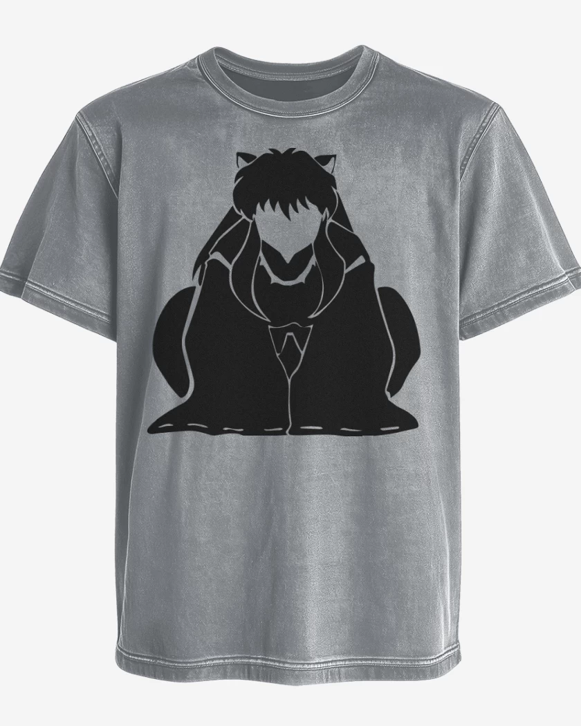 Polera desgastada Gris Melange de Inuyasha