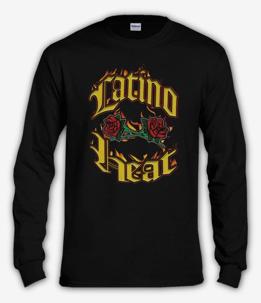 Polera manga larga Negro de Latino Heat