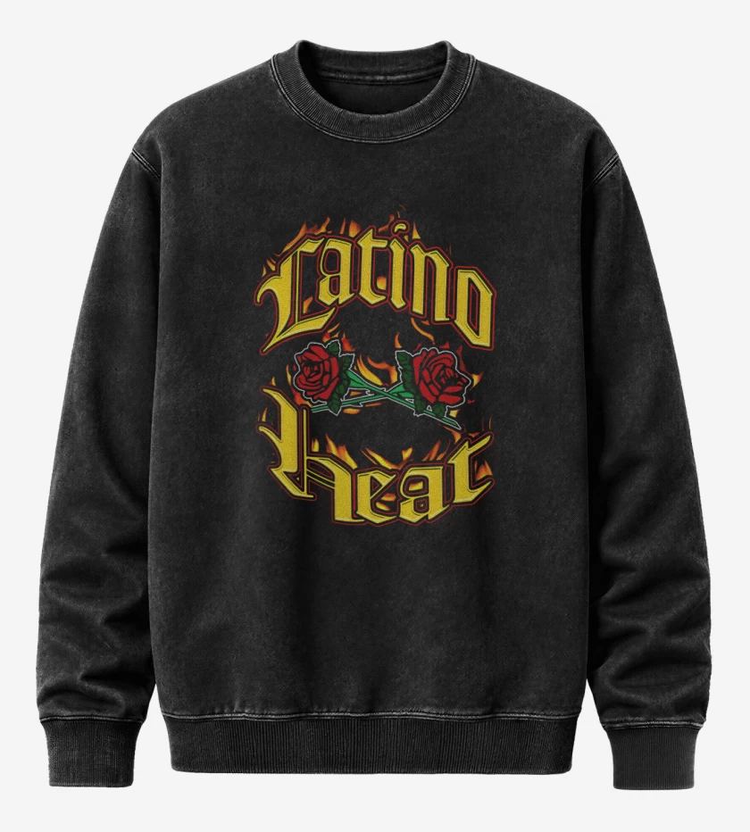Poleron Polo Acid Wash Negro de Latino Heat