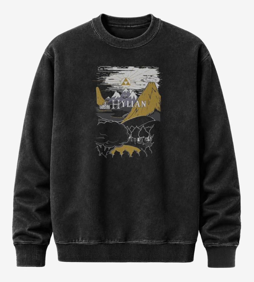 Poleron Polo Acid Wash Negro de The Hylian