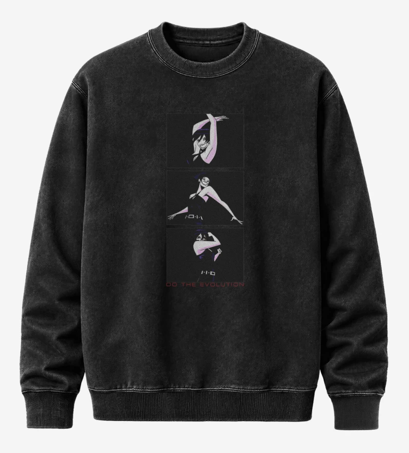 Poleron Polo Acid Wash Negro de Pearl Jam Do the evolution