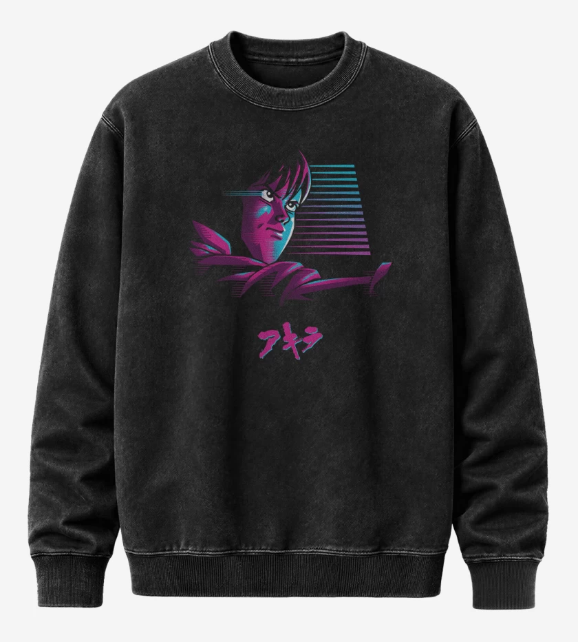 Poleron Polo Acid Wash Negro de Neo-Tokyo Raider