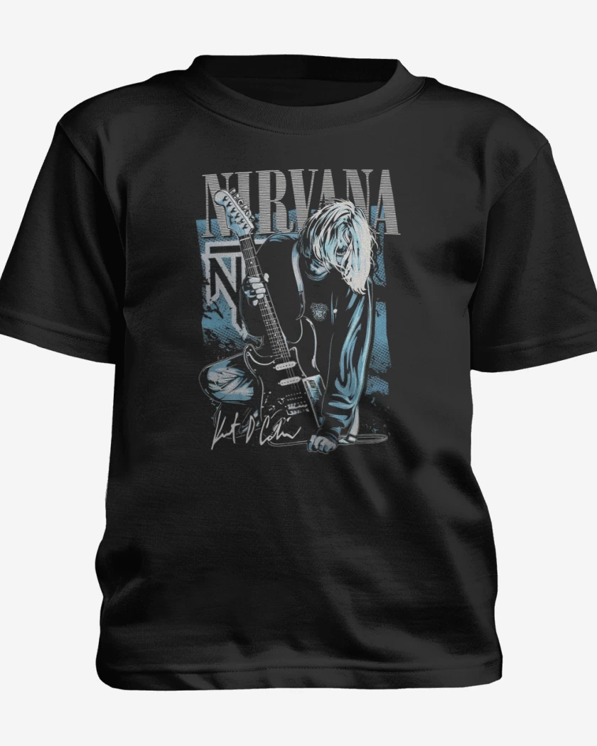 Polera de niño Negro de Nirvana KurtCo