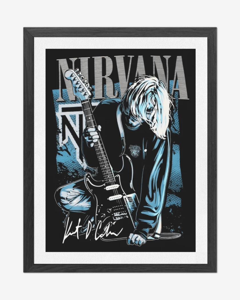 Cuadro decorativo Negro de Nirvana KurtCo