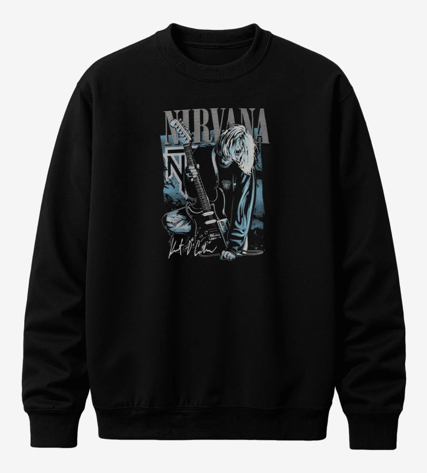 Poleron polo Negro de Nirvana KurtCo