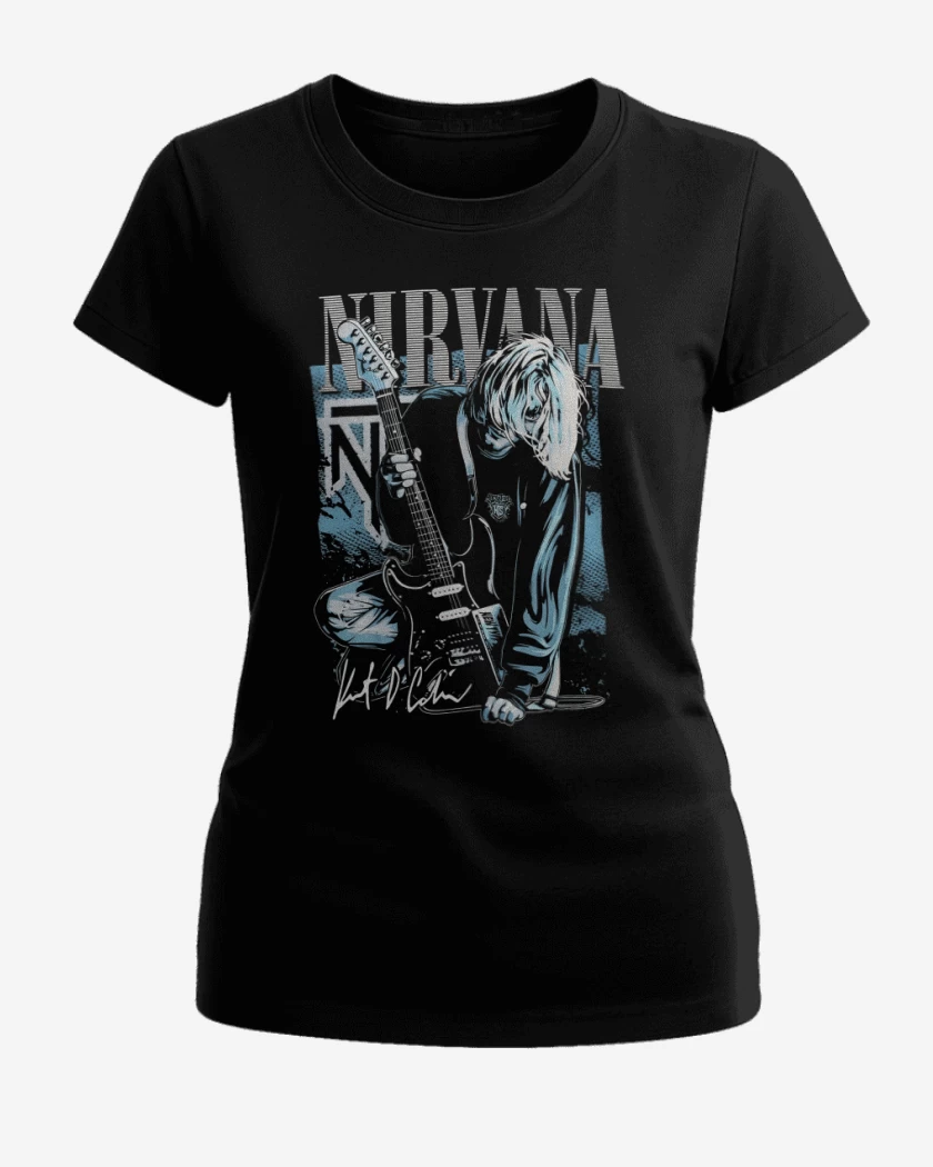 Polera de Mujer Negro de Nirvana KurtCo