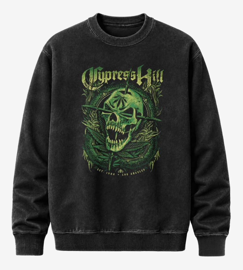 Poleron Polo Acid Wash Negro de Cypress Hill