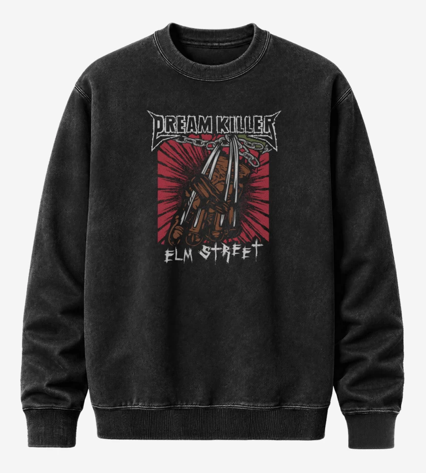 Poleron Polo Acid Wash Negro de Dream Killer