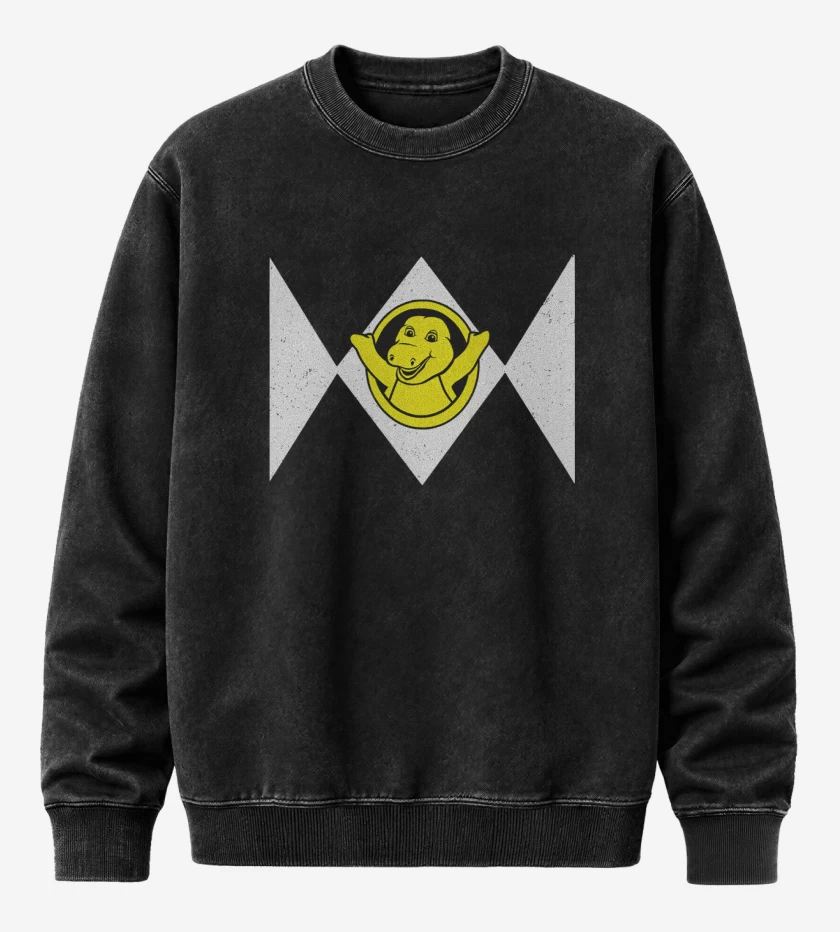 Poleron Polo Acid Wash Negro de Berney Morphin Power Ranger