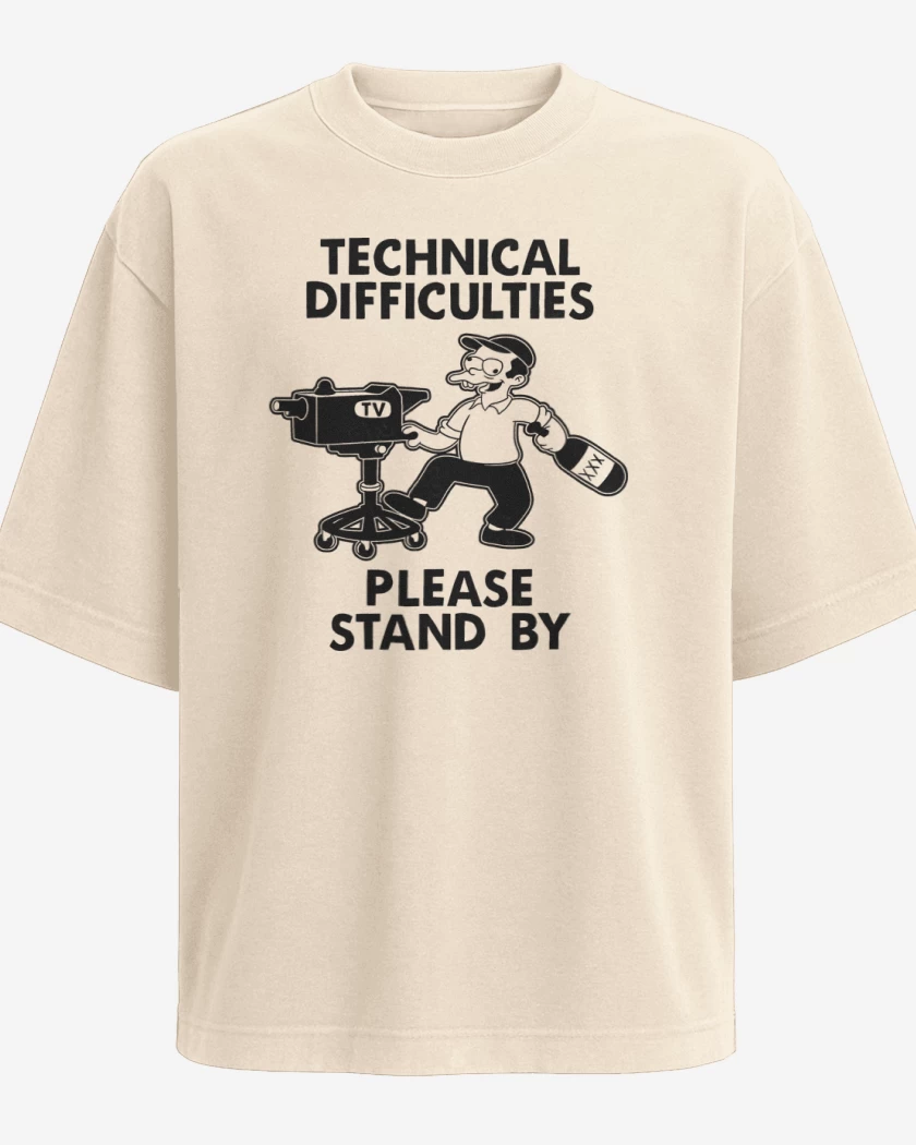 Polera Oversize Beige de Dificultades Técnicas