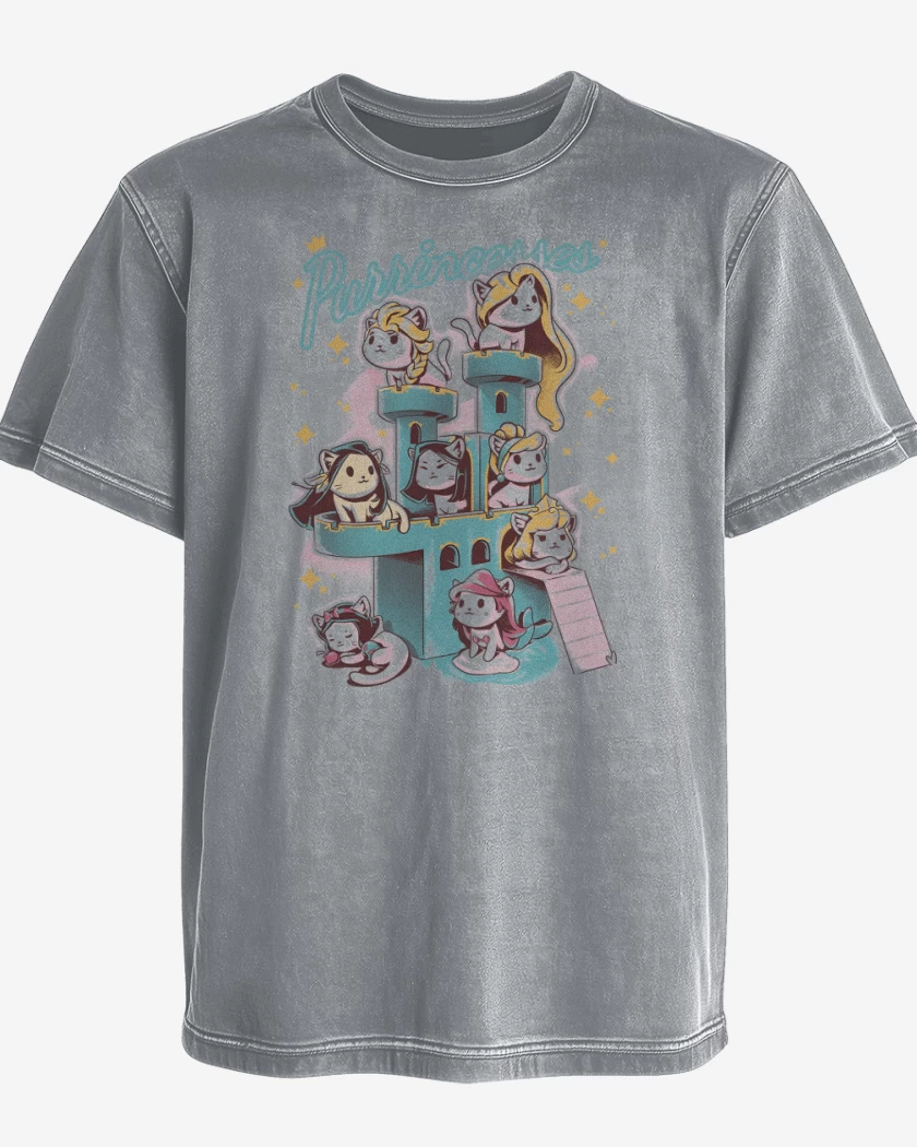 Polera desgastada Gris Melange de Purrincess 