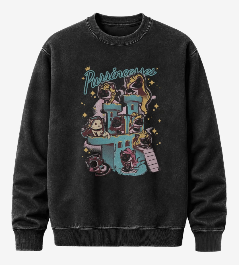 Poleron Polo Acid Wash Negro de Purrincess 