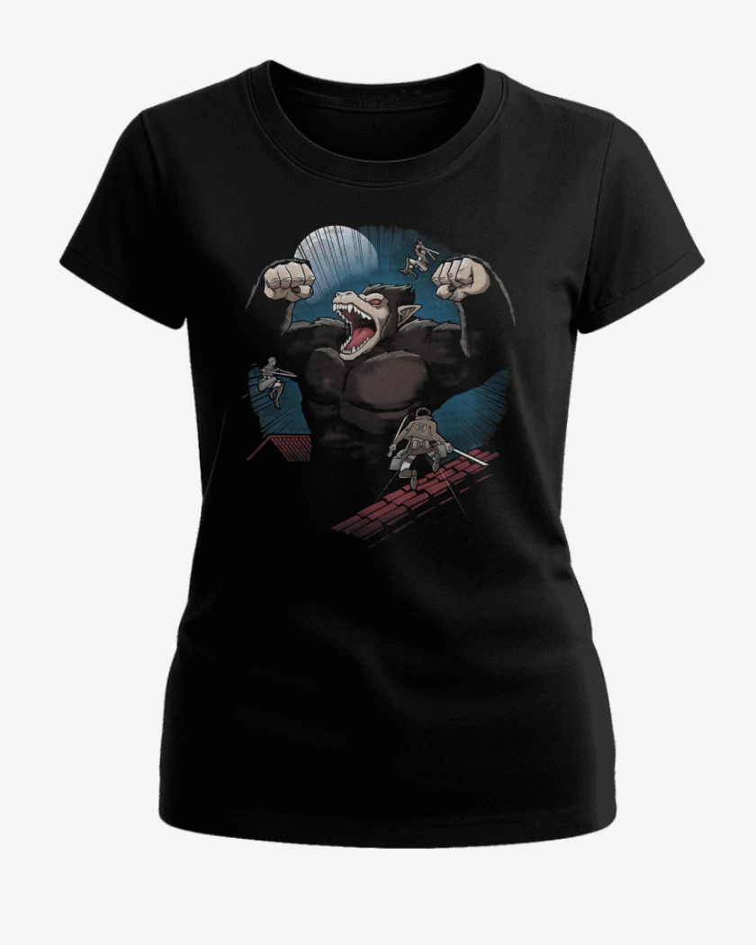 Polera de Mujer Negro de Attack on Ozarus