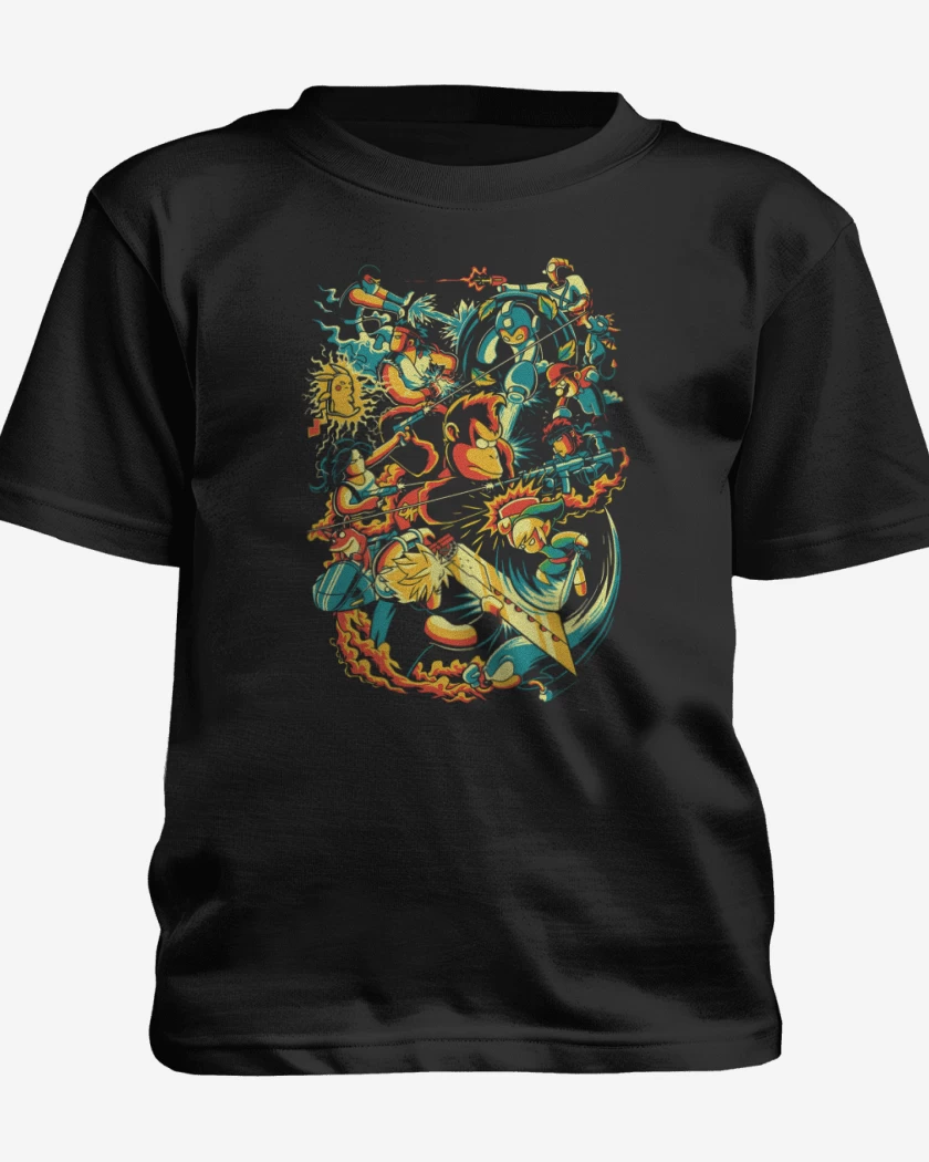 Polera de niño Negro de Smash Bros ultimate