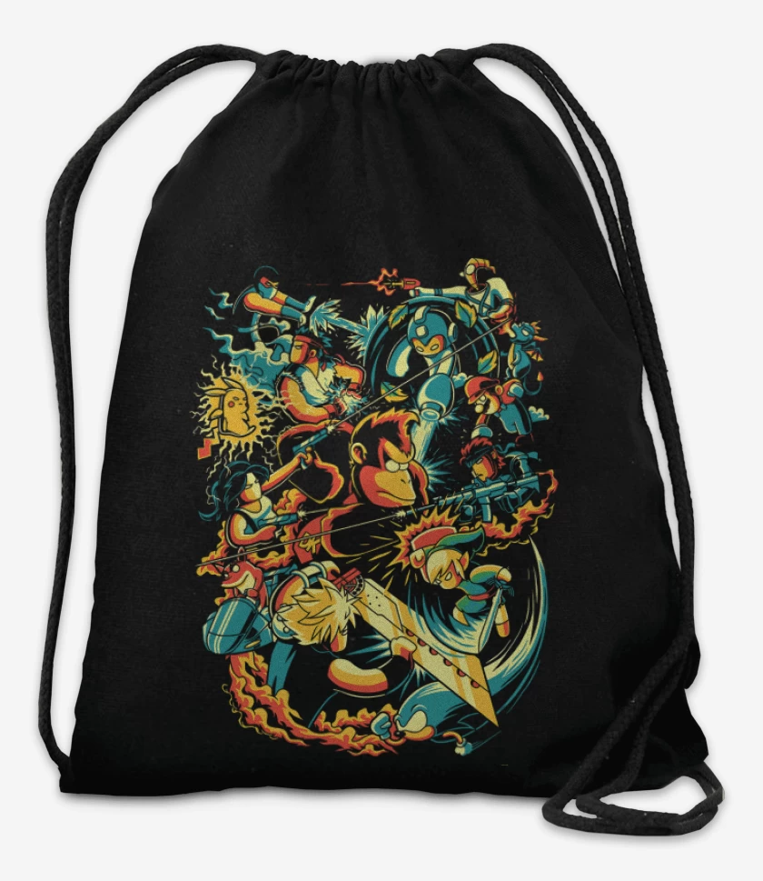 Mochila Negro de Smash Bros ultimate