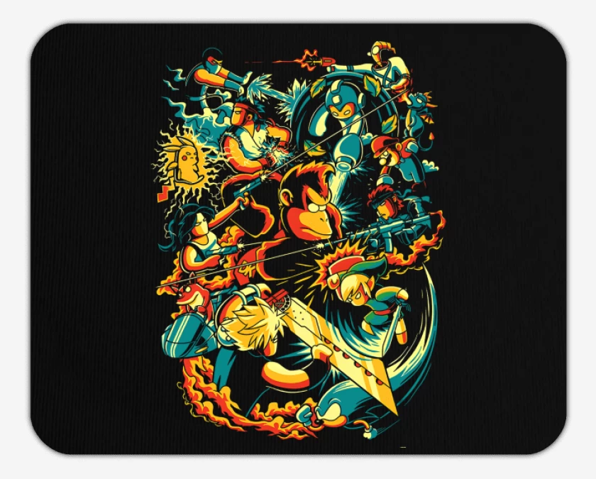 Mousepad Negro de Smash Bros ultimate