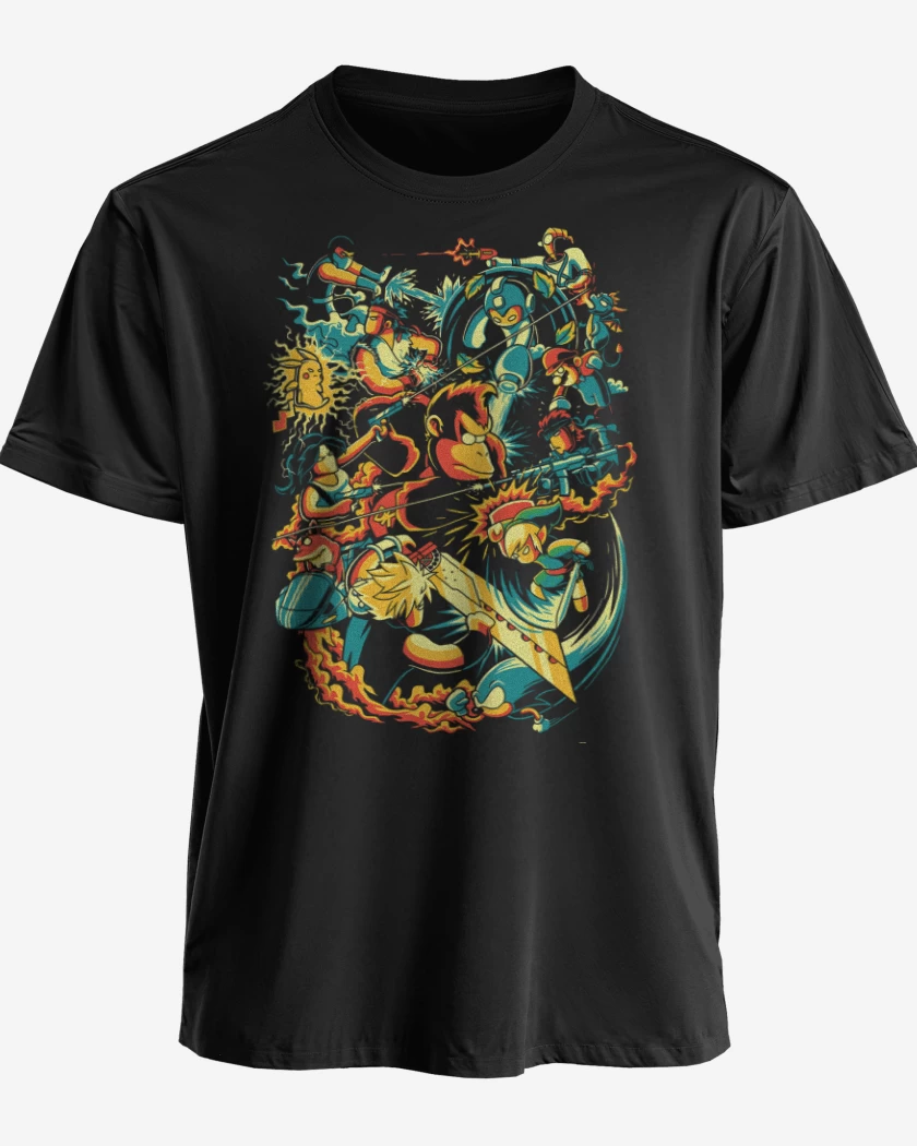 Polera premium Negro de Smash Bros ultimate