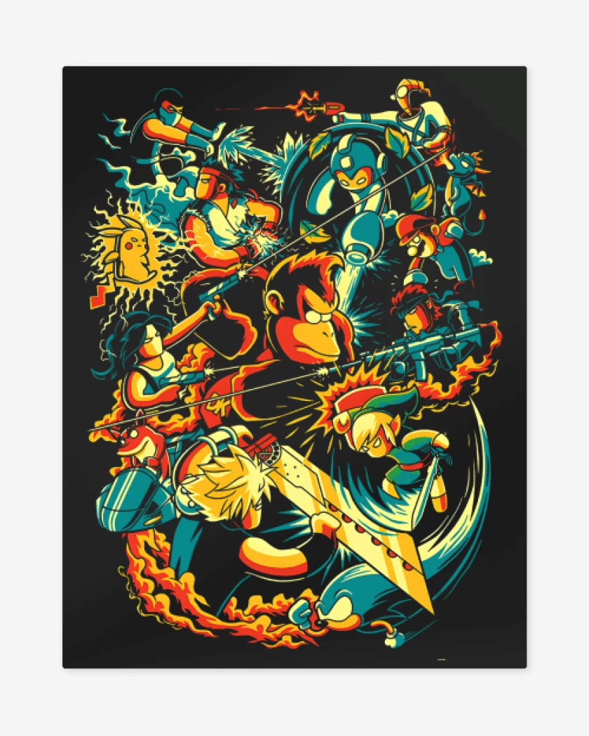 Print metalico Negro de Smash Bros ultimate