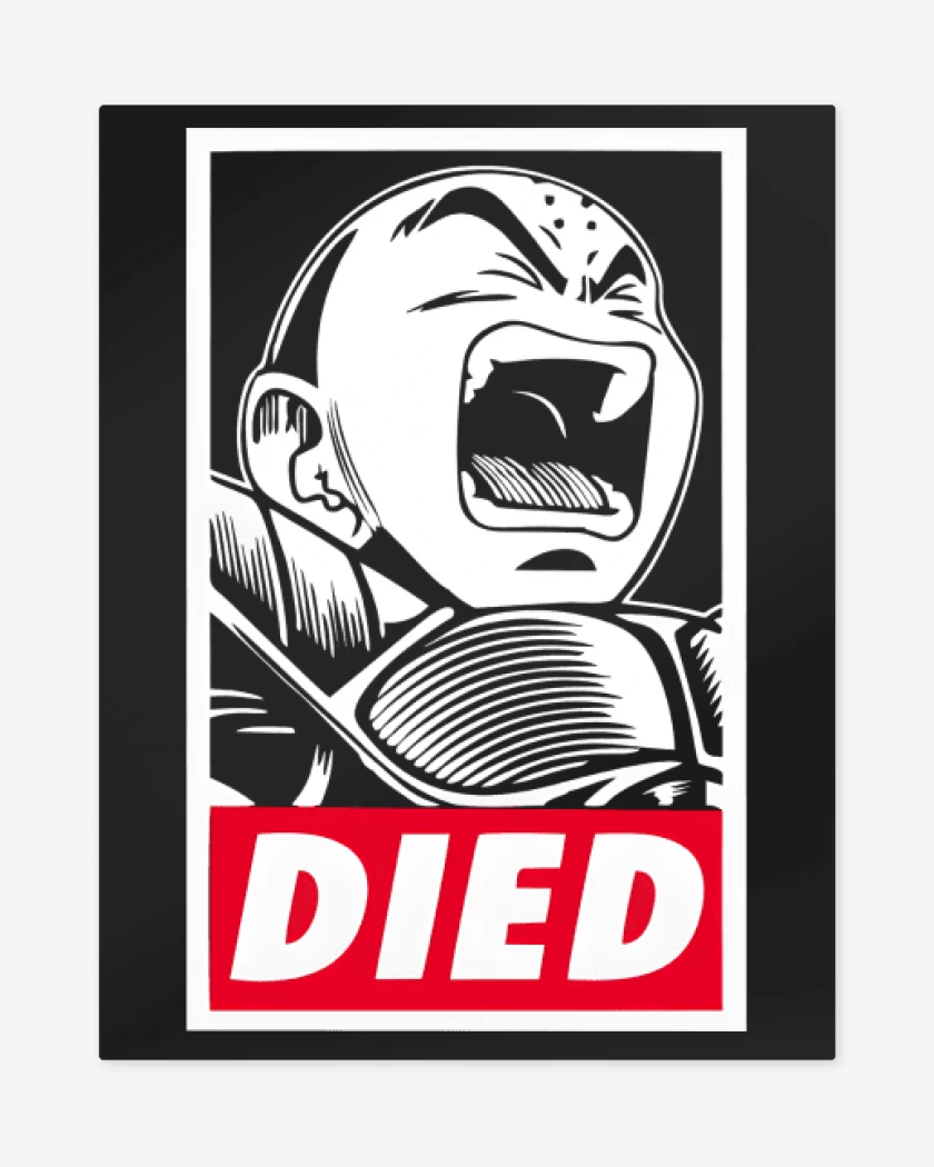 Print metalico Negro de Krilin el Muerto