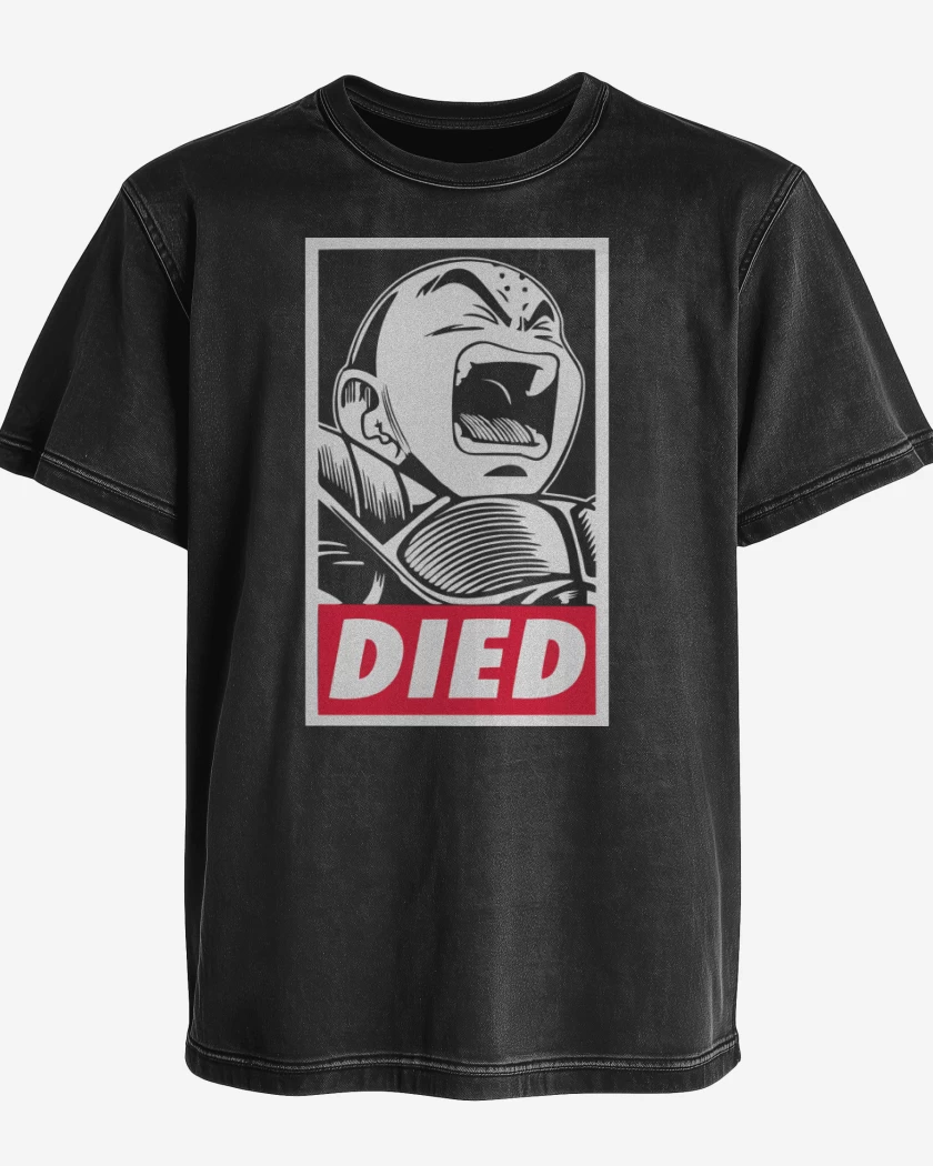 Polera desgastada Negro de Krilin el Muerto