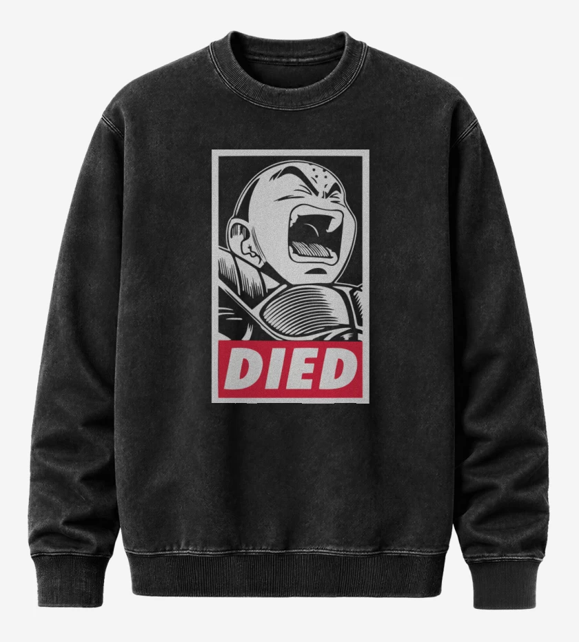 Poleron Polo Acid Wash Negro de Krilin el Muerto