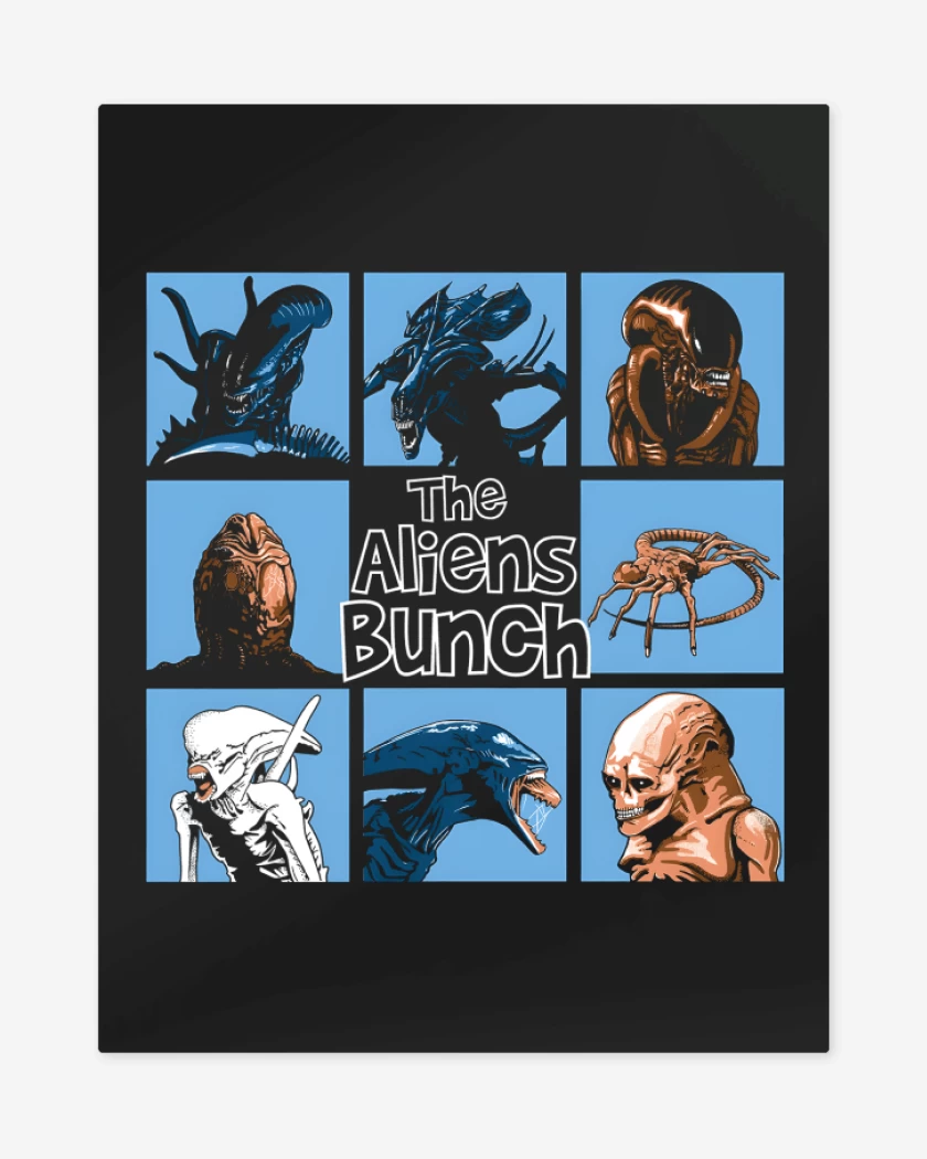 Print metalico Negro de Los Aliens
