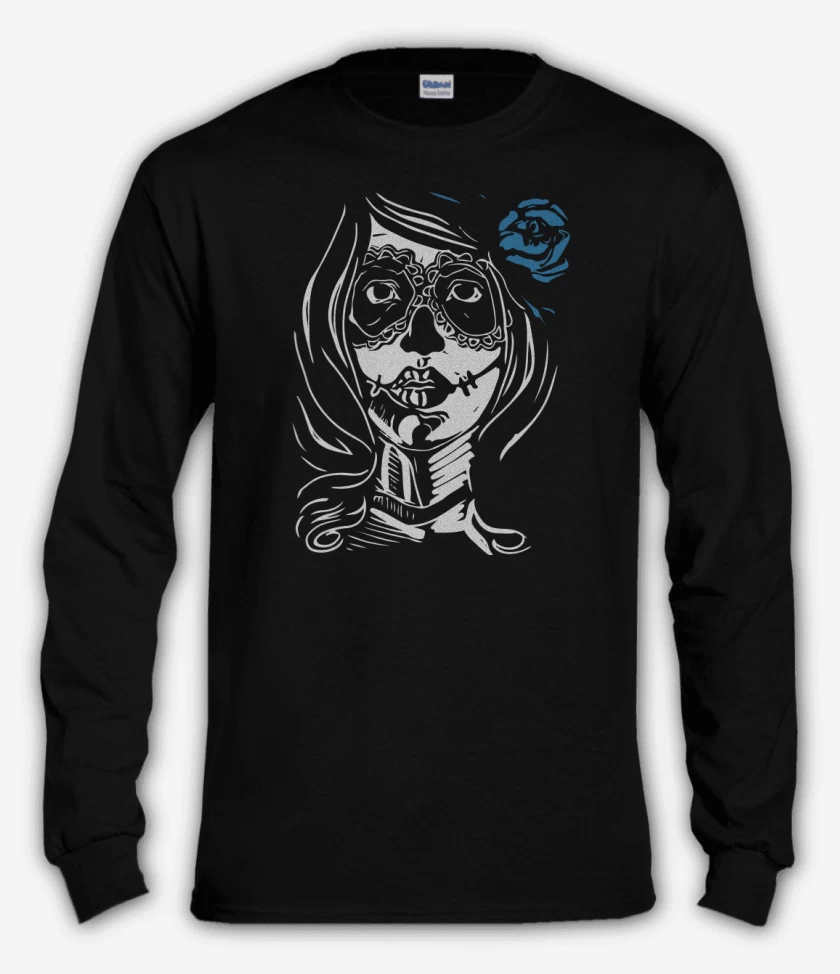 Polera manga larga Negro de Catrina