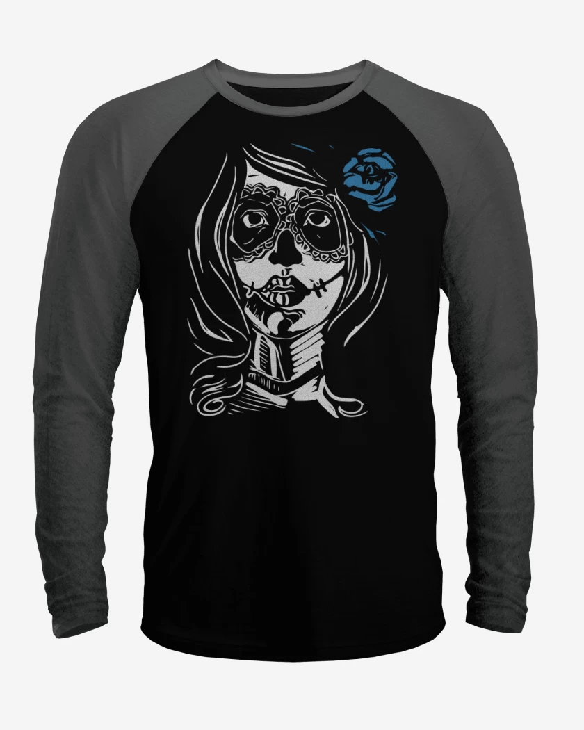 Polera Raglan Negro / Negro Heather de Catrina