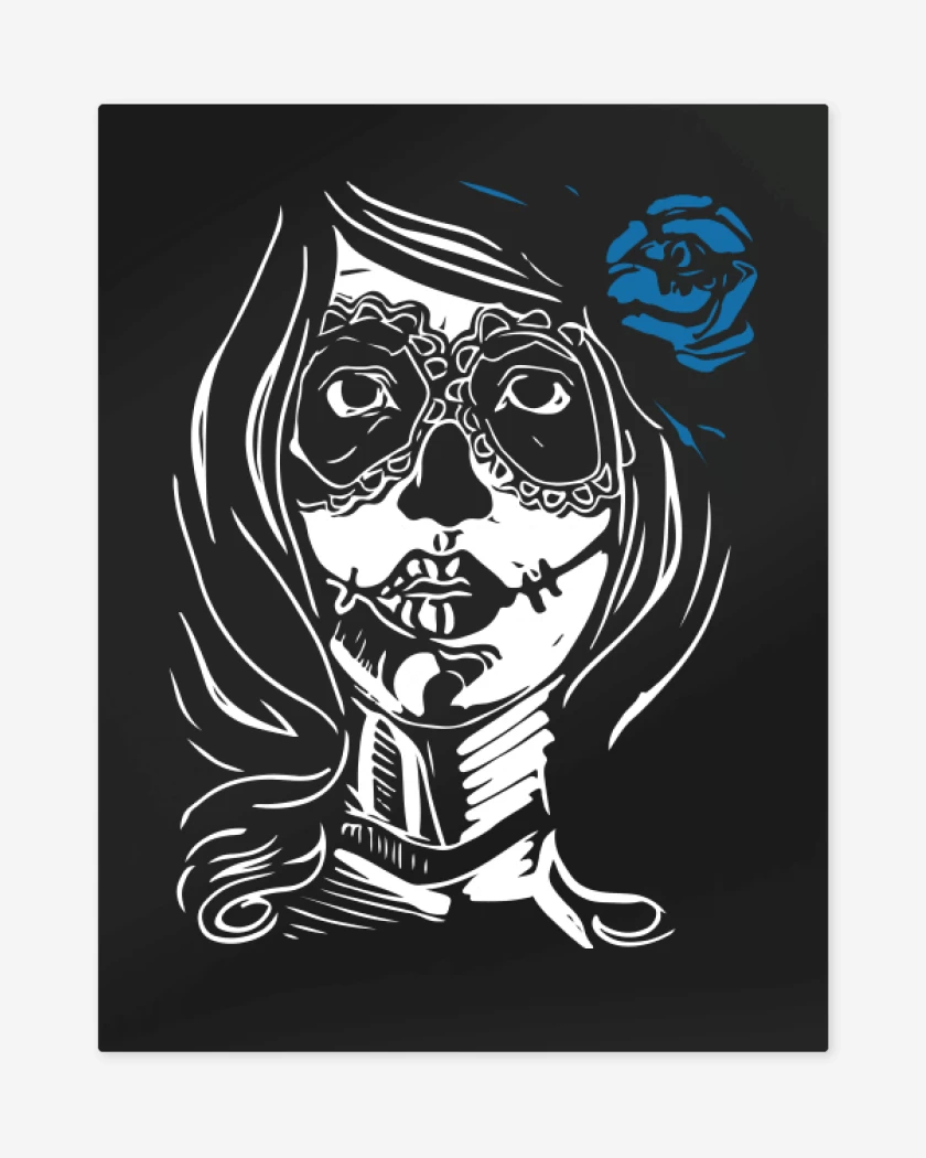 Print metalico Negro de Catrina