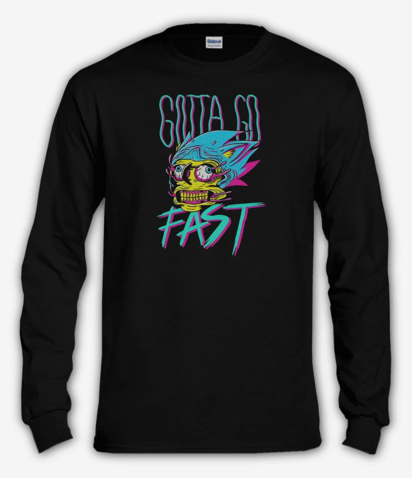 Polera manga larga Negro de Go Fast