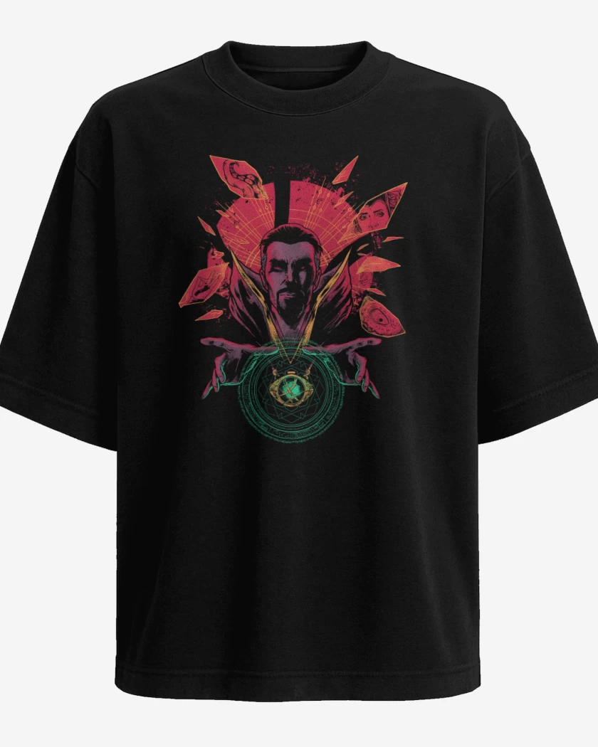 Polera Oversize Negro de Multiverso de la Locura