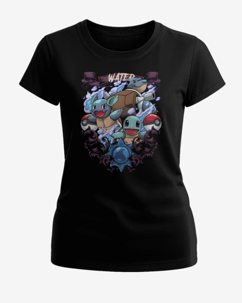 Polera de Mujer Negro de Criaturas de Agua