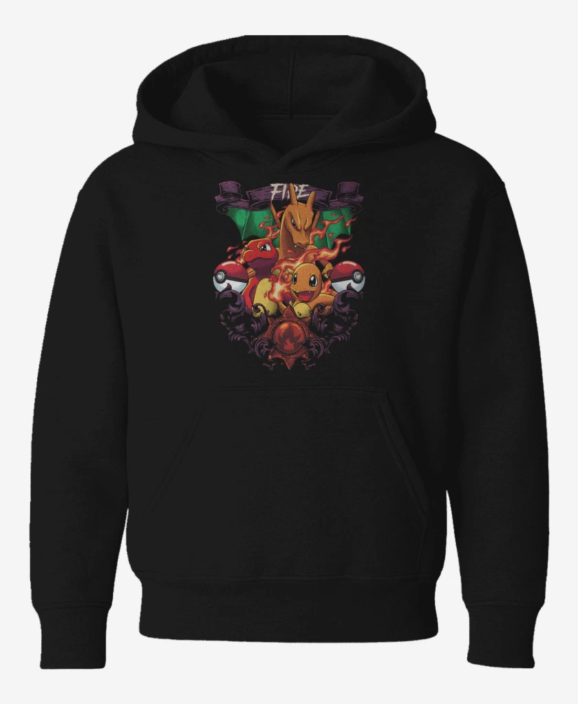 Poleron de niño Negro de Bestias de Fuego