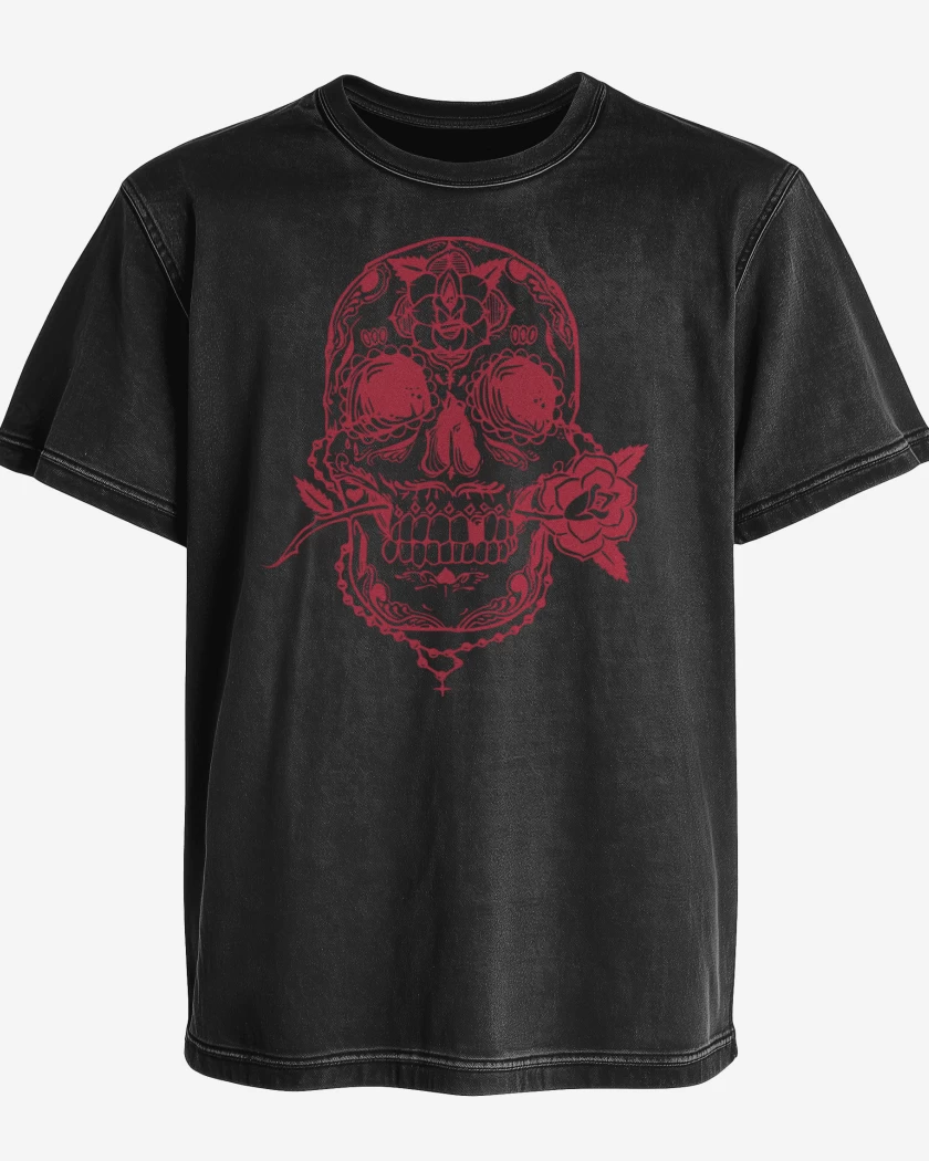 Polera desgastada Negro de Calaca 3