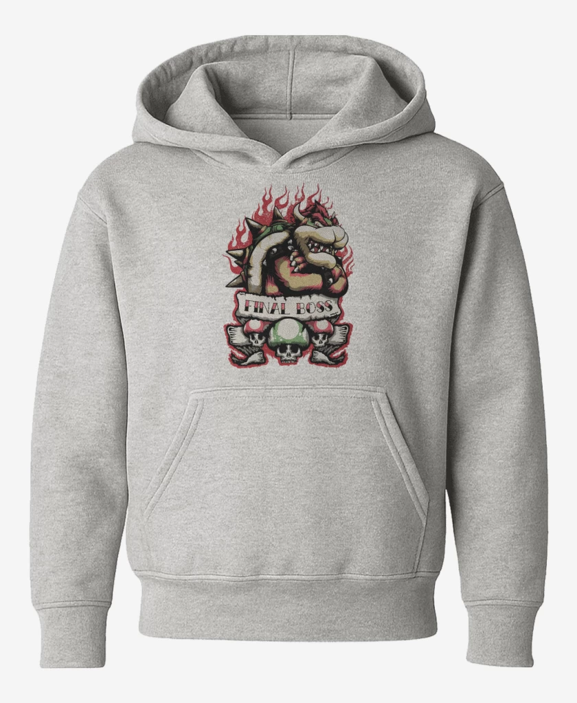 Poleron de niño Gris Melange de Final Boss