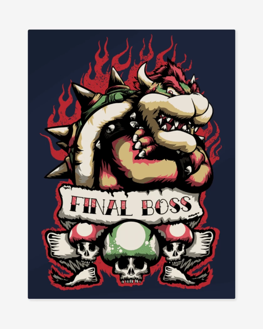 Print metalico Azul Marino de Final Boss