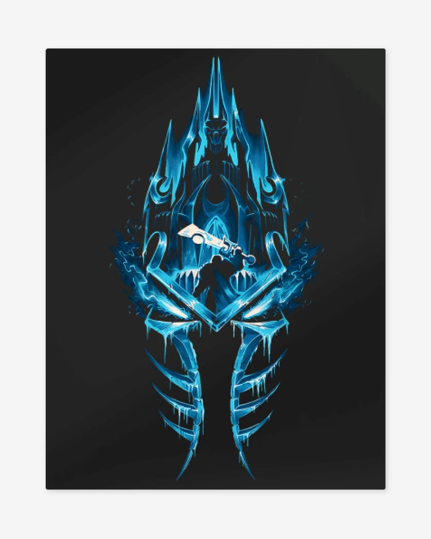 Print metalico Negro de Arthas Frozen throne