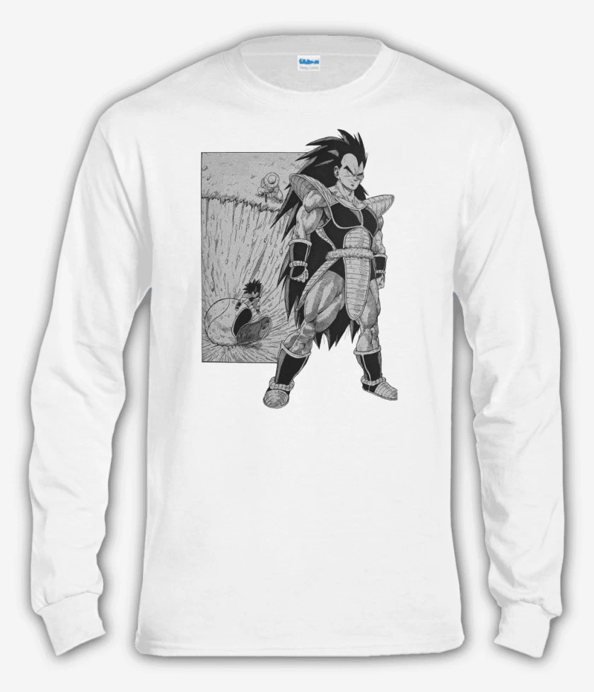 Polera manga larga Blanco de La llegada de Raditz