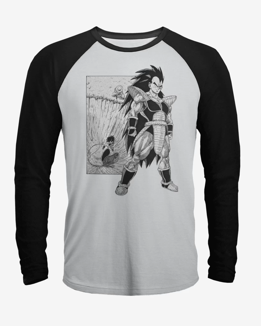 Polera Raglan Blanco / Negro de La llegada de Raditz
