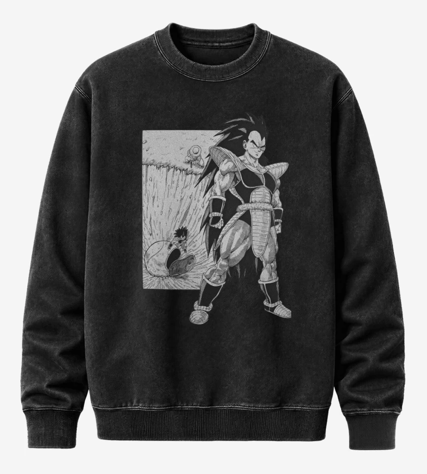 Poleron Polo Acid Wash Negro de La llegada de Raditz