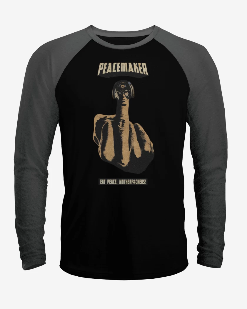 Polera Raglan Negro / Negro Heather de Paz moderfoker!