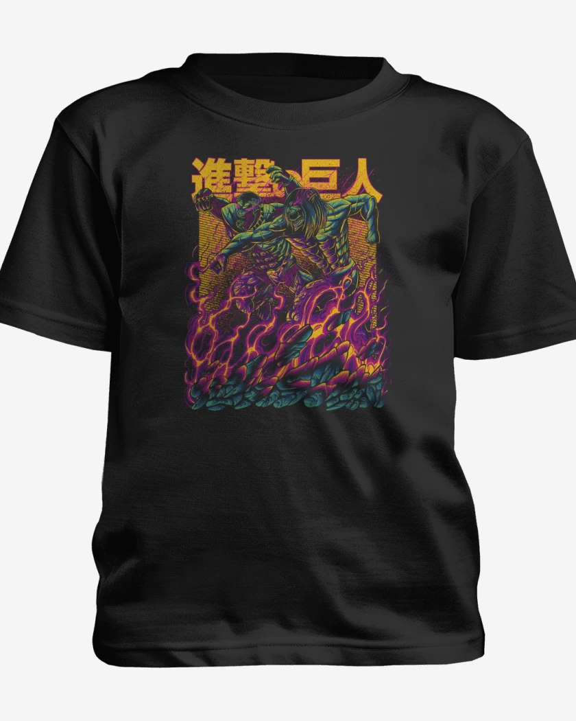 Polera de niño Negro de Pelea de Titanes