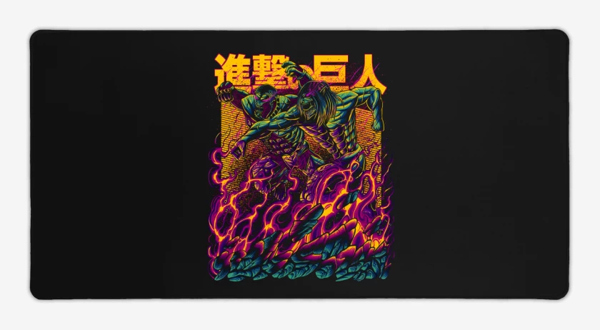 Mouse pad Gamer Negro de Pelea de Titanes