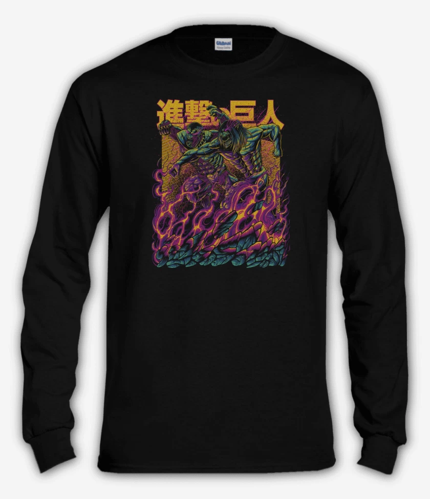 Polera manga larga Negro de Pelea de Titanes