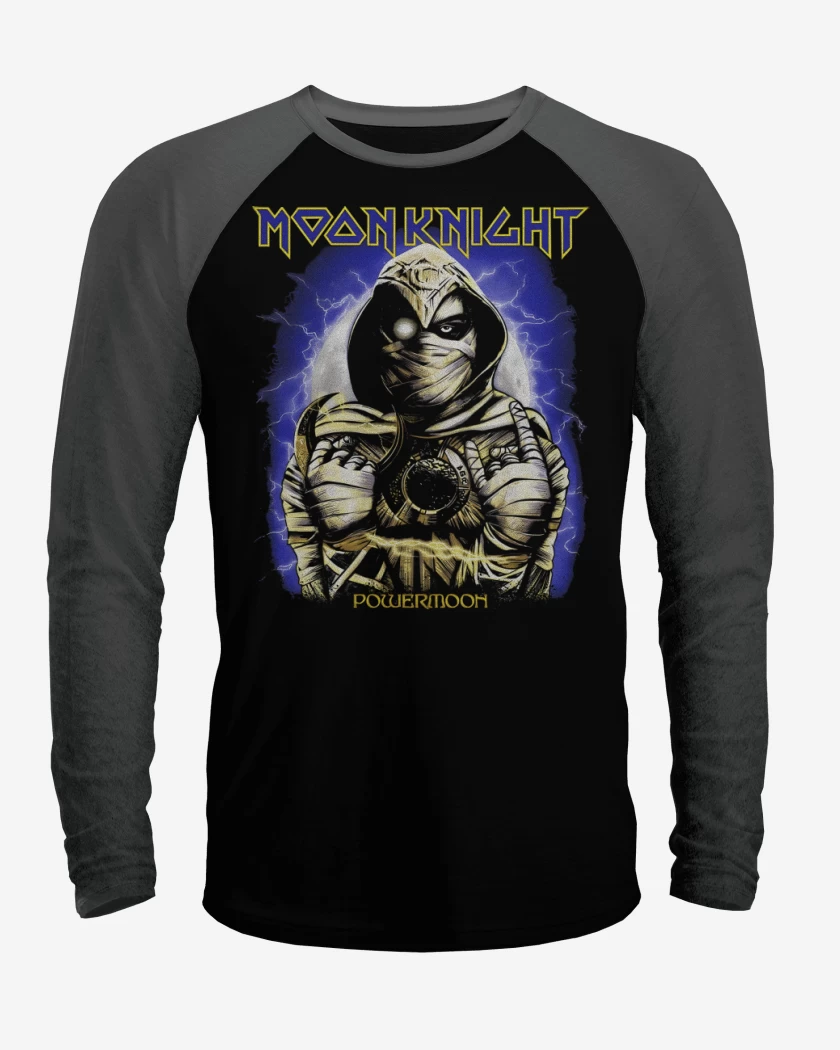 Polera Raglan Negro / Negro Heather de Powermoon