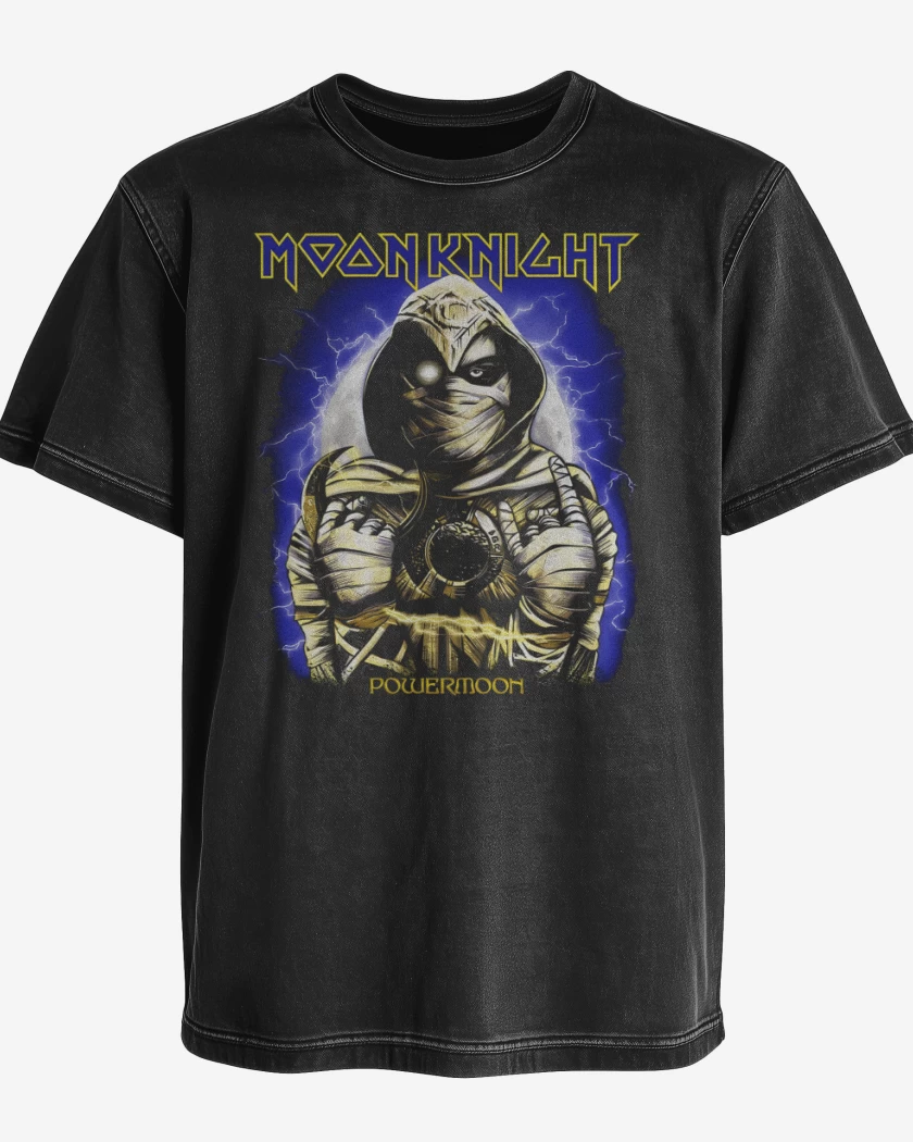 Polera desgastada Negro de Powermoon