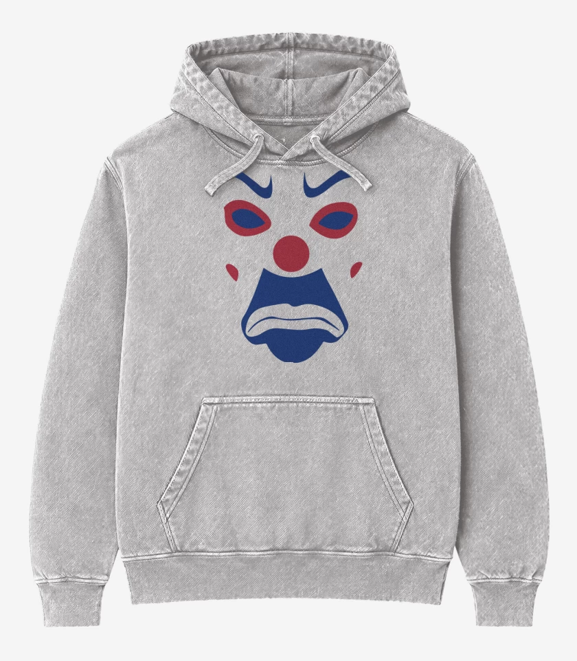 Poleron Canguro Acid Wash Gris Melange de Mask