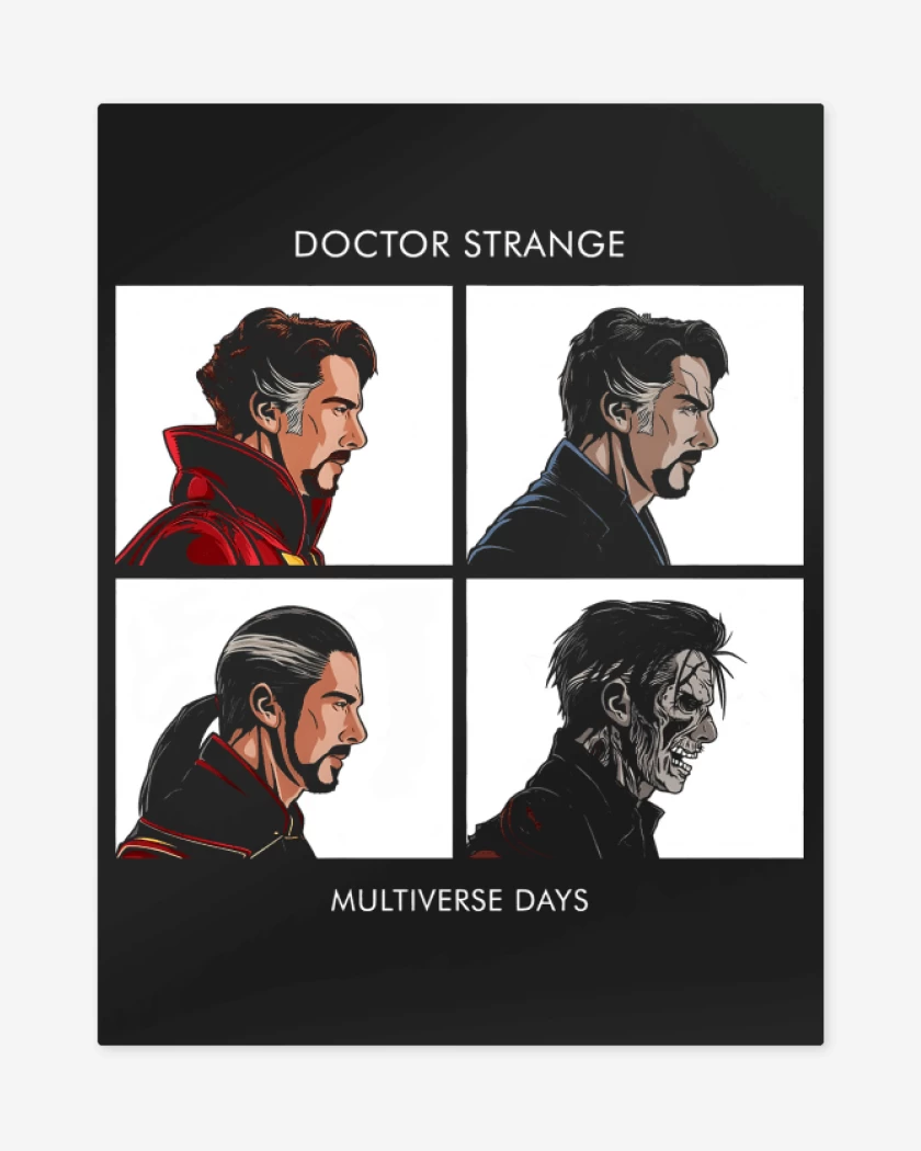 Print metalico Negro de Multiverse Days